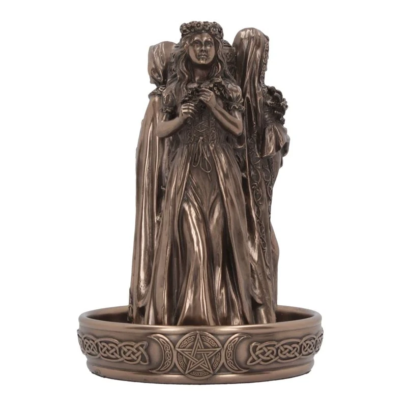 Nemesis Now Triple Goddess Backflow Incense Burner, Bronze, 18cm