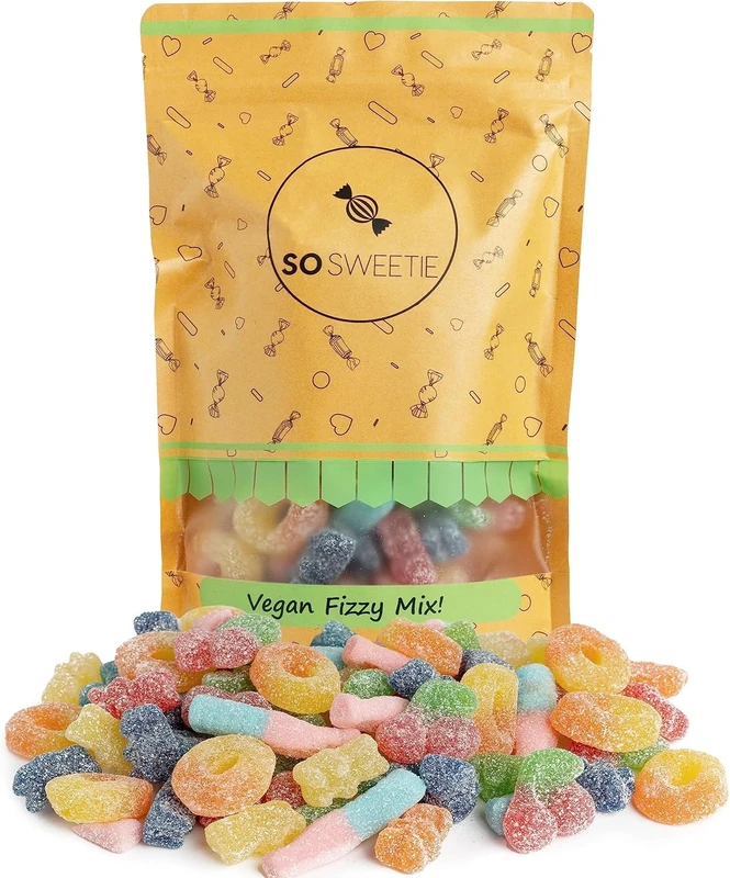 SoSweetie VEGAN Fizzy Sweets Pick and Mix Sweets | Pick and mix 100% vegan sweets for in a resealable pouch