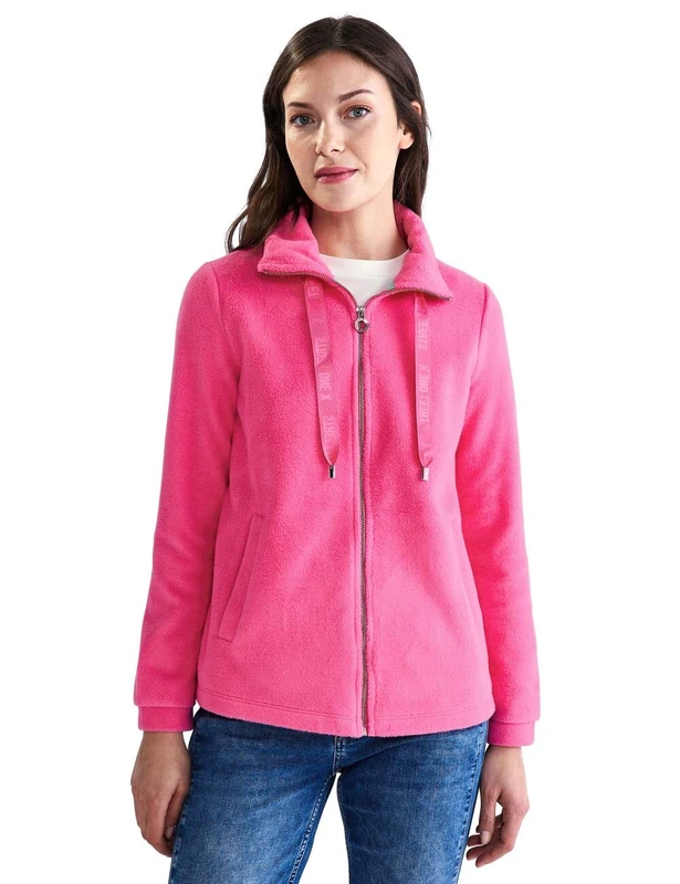 Street One Women's A211845 Fleece Jacket, Berry Rose, XXL