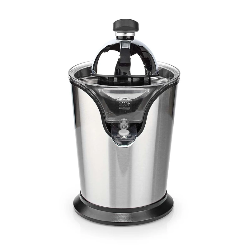 Nedis Electric Citrus Press, Stainless Steel Housing, 100W Motor, Large Lever, 2 Cones for All Citrus Sizes, Anti-Drip Spout, Detachable Dishwasher Safe Parts