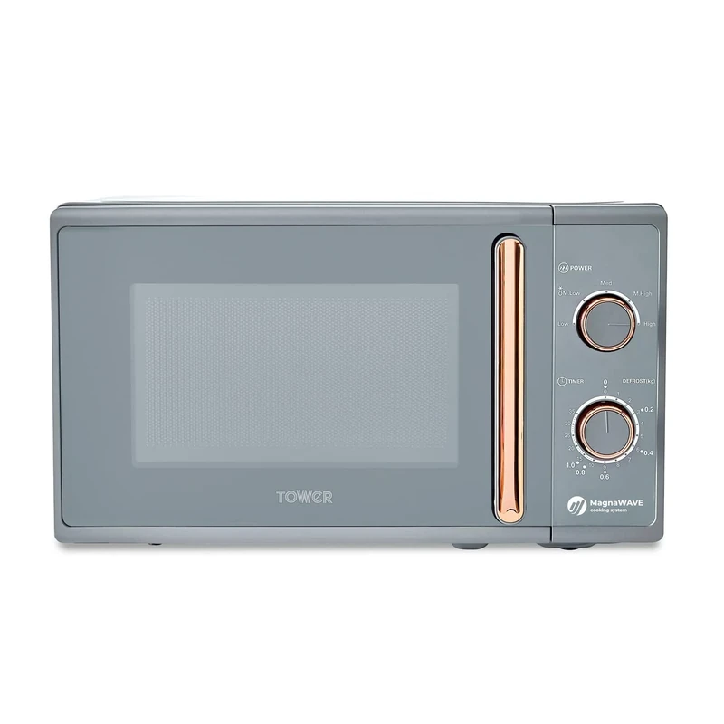 Tower T24038RGG Cavaletto Manual Microwave with 5 Power Levels & 35 Minute Timer, 800W, 20L, Grey & Rose Gold