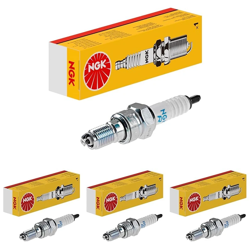 NGK CR9EH-9 Spark Plugs - White (Pack of 4) - Image 1