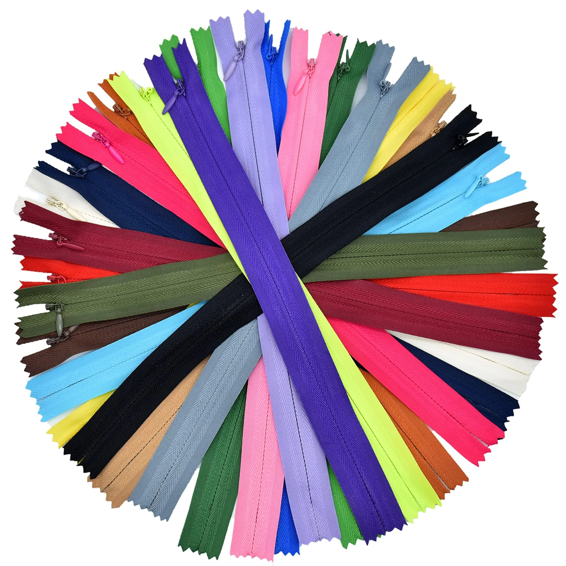 Invisible Zippers, 60pcs Invisible Sewing Zipper Nylon Coil Zipper for Sewing Tailor Crafts Clothing(20 Color) (11.8inch/60pcs)