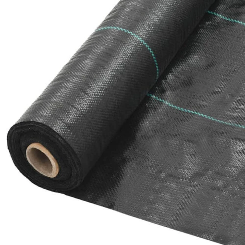 Weed Control Barrier Fabric 100gsm Black Heavy Duty Garden Landscaping Ground Cover Membrane - For Artificial Grass, Patios, Paths, Flower & Beds (1m x 5m)