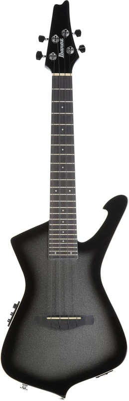Ibanez Iceman Ukulele, Tenor, Electro-Acoustic, Metallic Gray Sunburst