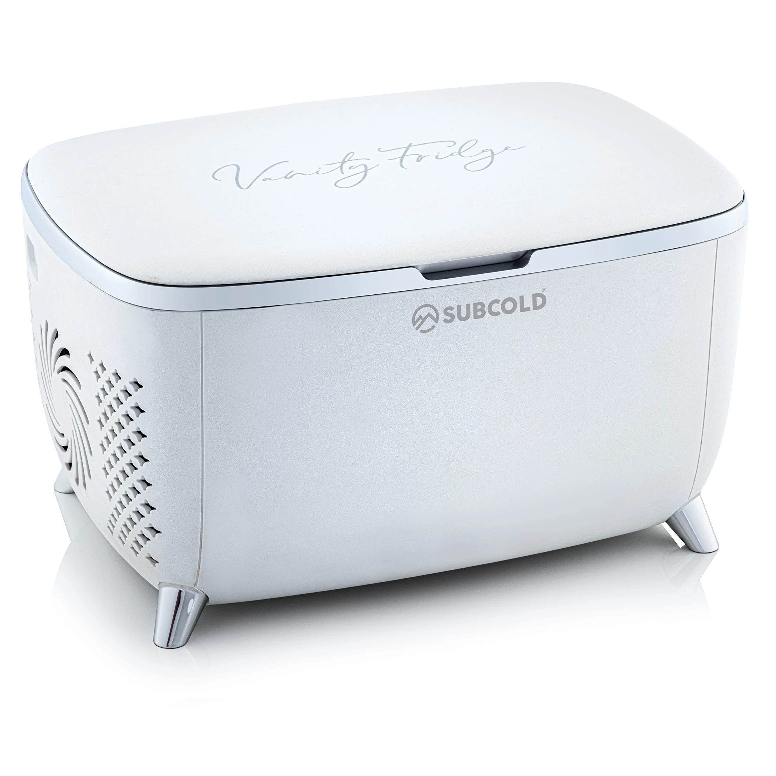 Subcold Vanity6 Luxury Mini Fridge | 6 Litre Beauty Fridge | AC & Exclusive USB Power Options | Portable Bedroom Mini Cooler for Skincare, Makeup & Cosmetics (White)