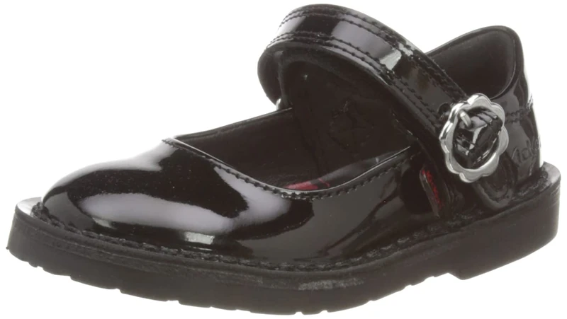 Kickers Girl's Adlar Mj Bloom Mary Jane Flat Shoes | Timeless Mary Jane Look | Everyday Comfort Fit, Cushioned for All-Day Wear, Black, 2 UK Child - Image 1
