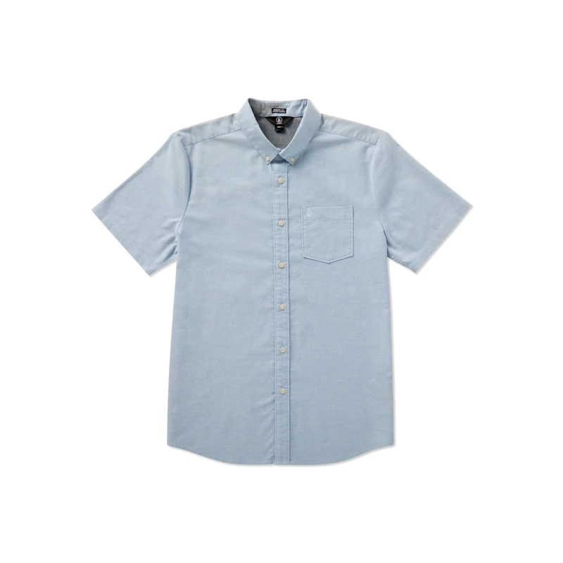 Volcom Men's Everett Oxford Short Sleeve Shirt Button, Wrecked Indigo 1, XXL