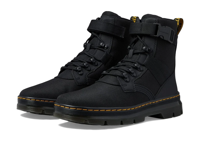 Dr. Martens unisex-adult Combs Tech Ii Combat Boot, Black, 8 Women/7 Men