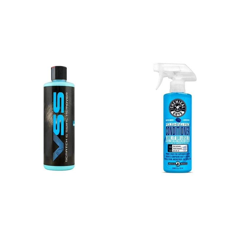 Chemical Guys Scratch and Swirl Remover - 16oz & (BUF_301_16 Polishing/Buffing Pad Conditioner - 16 oz. - Image 1