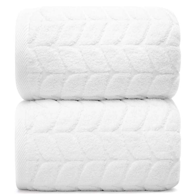 Alusa Home Ultra Soft & Plush 700 GSM Luxury Bath Sheets | Pack of 2 | Extra Large 35x70 Inches | 100% Zero-Twist, Long-Staple Cotton | Remarkably Absorbent (White)