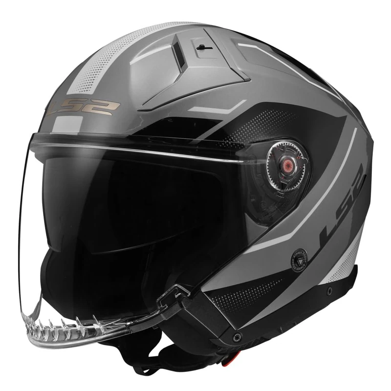 LS2 Infinity II Veyron Gloss Grey White Open-Face Helmet - S