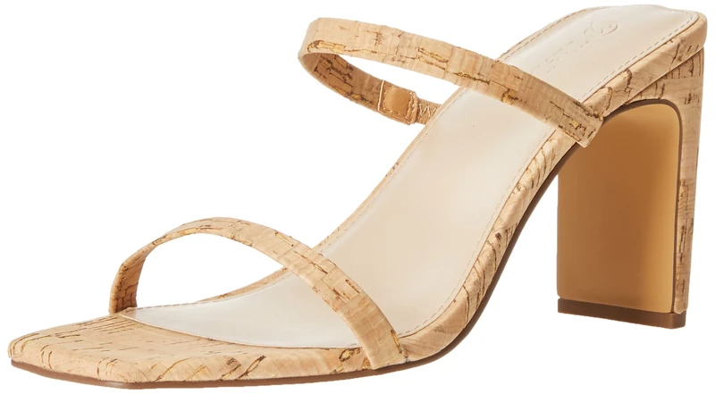 The Drop Women's Avery Square-Toe Two-Strap High Heeled Sandal, Cork, 6