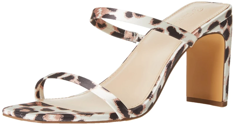 The Drop Women's Avery Square-Toe Two-Strap High Heeled Sandal, Leopard, 6 - Image 1