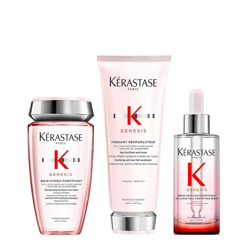 Kérastase | Genesis, Nourishing and Fortifying Shampoo, Conditioner & Hair Oil, for Weakened Hair, Ultimate Routine Set