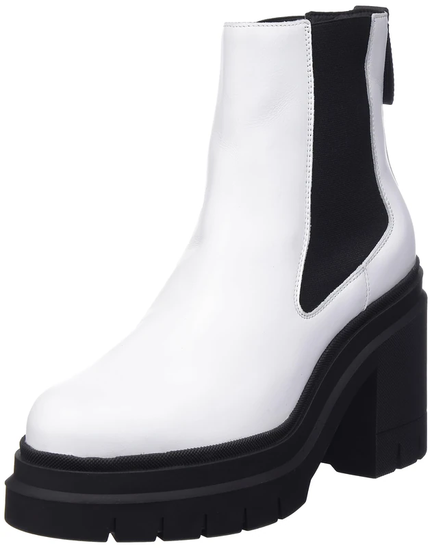 HUGO Women's KrisHeel ChBootie90C, White, 5 UK