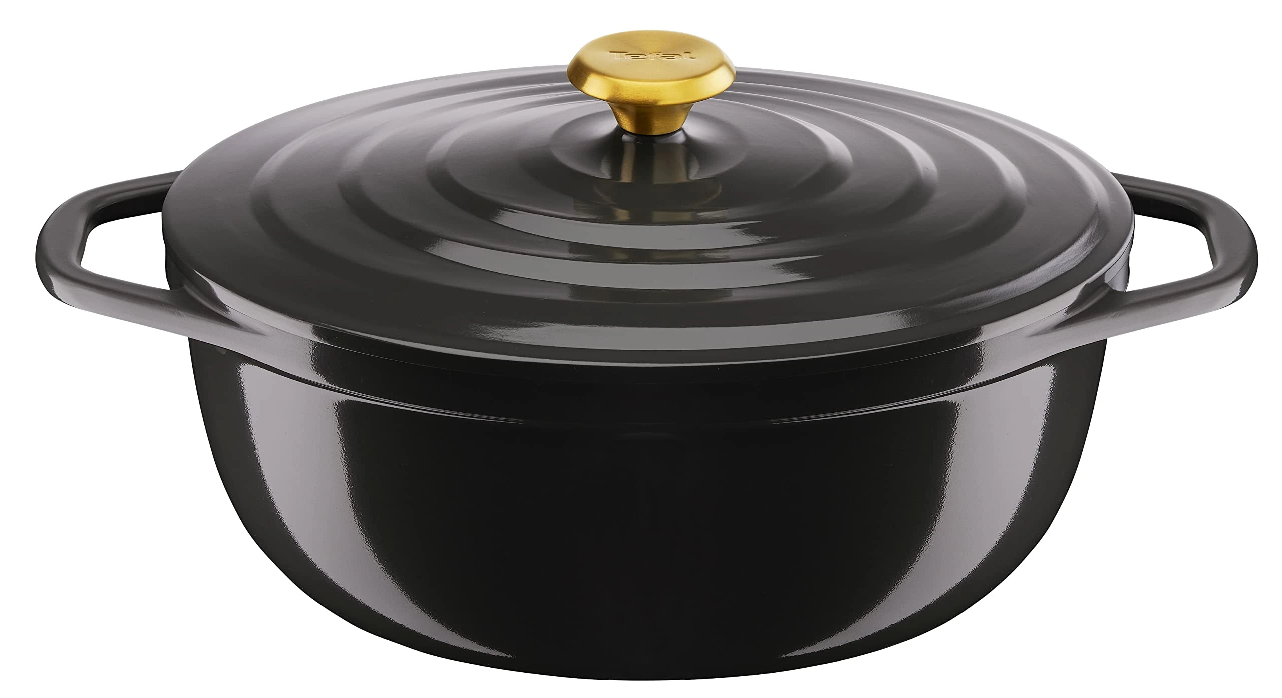 Tefal Cocotte Air 30 cm Cast Aluminium Casserole Dish 5.7 L Capacity, Ceramic Coating, Gentle Results, Suitable for Ovens and Conventional Cookers, Including Induction, Dishwasher Safe