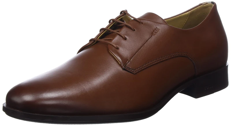 BOSS Mens Colby Derb Leather Derby Shoes with Signature Trims Size 8