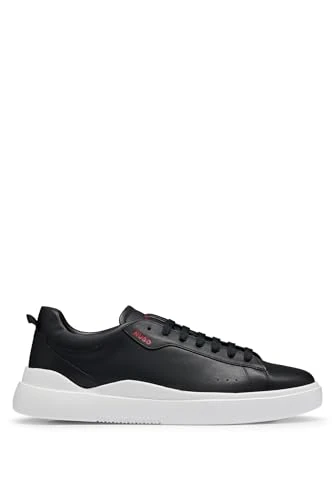 HUGO Mens Blake Tenn Cupsole Trainers in Smooth Leather Size 9 Black