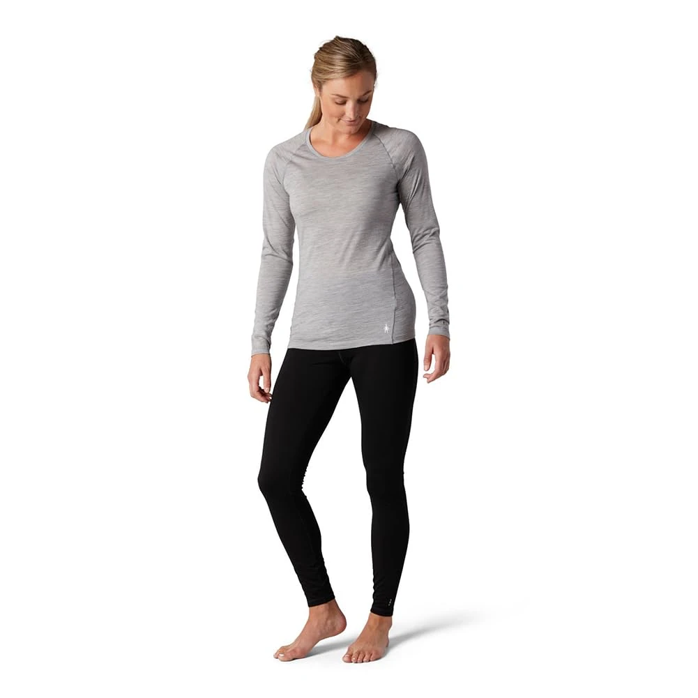 Smartwool Women's Classic All-Season Merino Wool Base Layer Long Sleeve Shirt (Slim Fit), Light Gray Heather, S