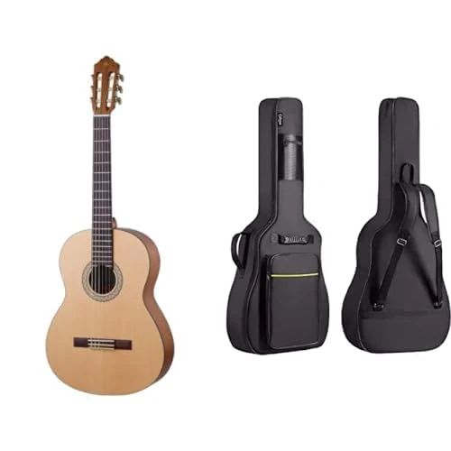 Yamaha C40MII Full Size Classical Concert Guitar – Matt Natural & CAHAYA 40 41 Inch Acoustic Guitar Bag Waterproof Guitar Case Gig Bag 8MM Padding with Back Hanger Loop- Black Soft Case, CY0152