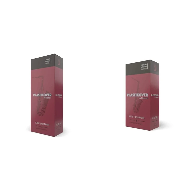 Rico RRP05TSX200 Plasticover 2.0 Strength Reeds for Tenor Sax (Pack of 5) & Plasticover 2.0 Strength Reeds for Alto Sax (Pack of 5)