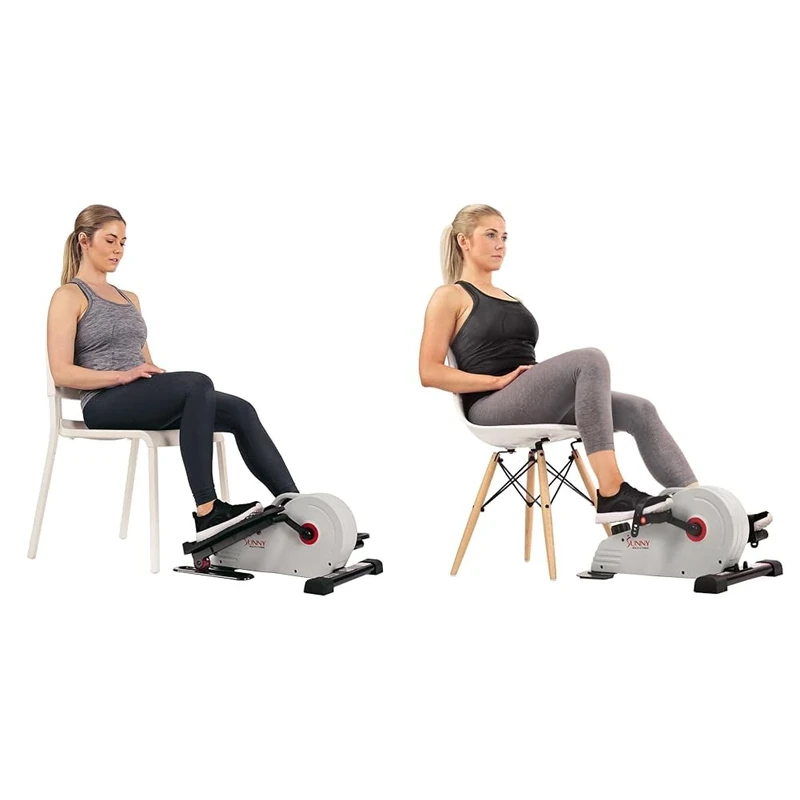 Sunny Health & Fitness Magnetic Under Desk Elliptical Peddler, Portable Mini Elliptical SF-E3872 and Magnetic Under Desk Pedal Exerciser SF-B0891