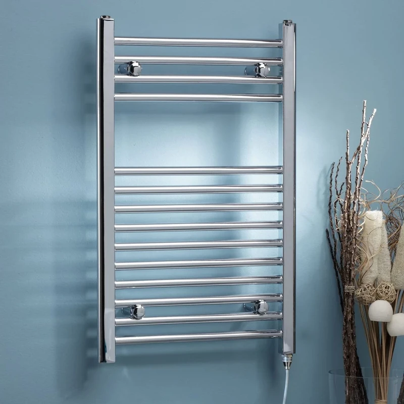 Kartell Chrome Straight Electric Towel Rail ETSTR508C - 800x500mm
