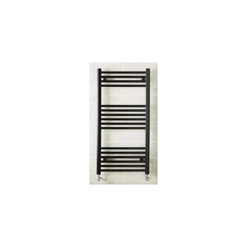 Kartell Black 1000mm x 500mm Straight 22mm Towel Rail - STR510B