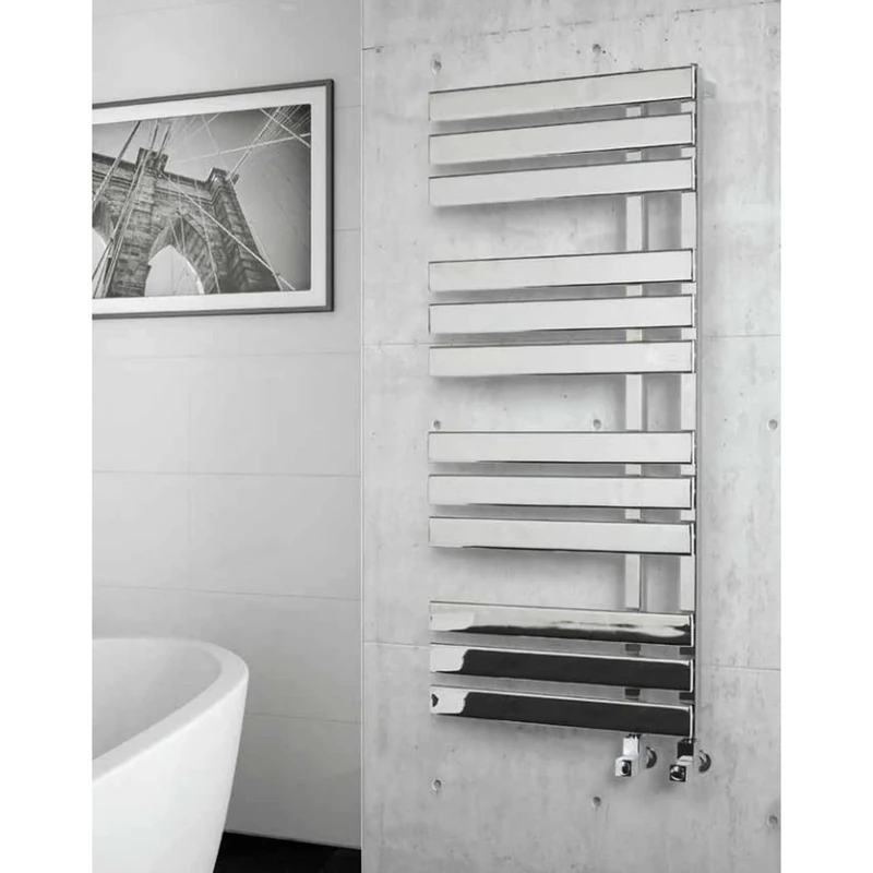 Kartell Oregon Chrome 1180mm Towel Rail - 500mm Wide Square Design