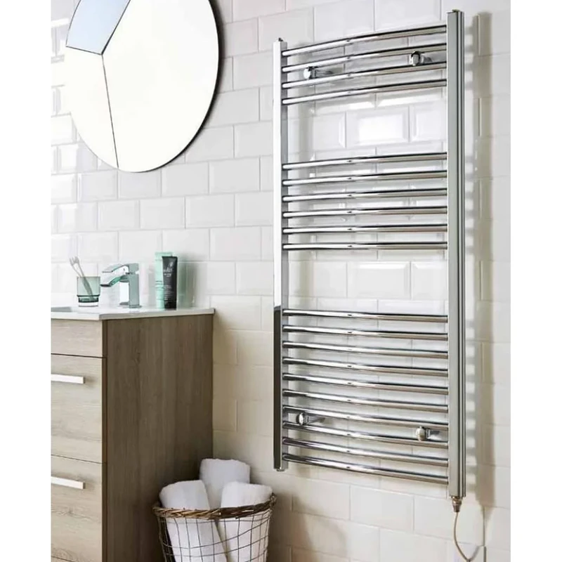 Kartell Chrome Curved Electric Towel Rail - 1200mm x 500mm (ECTR512C)