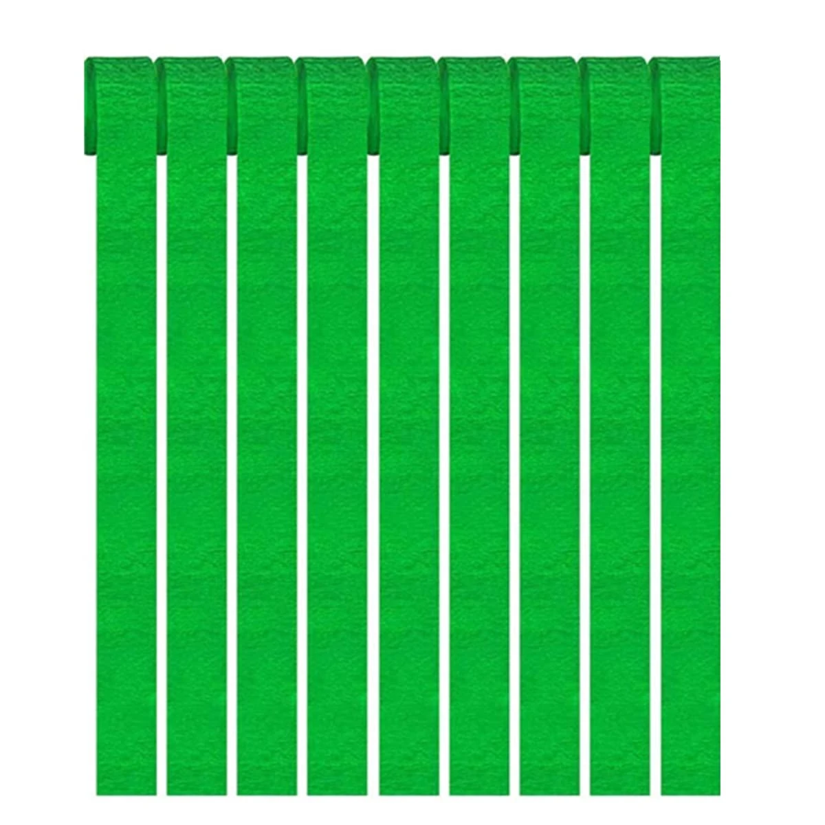 9 Rolls Green Crepe Paper Streamers - Hanging Christmas Party Streamers with Tassels for Festival Wedding Decor