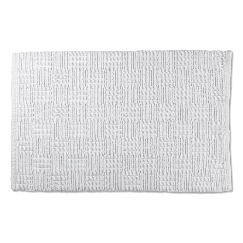 kela Leana 23527 Bath Mat 100 cm x 60 cm 100% Cotton White Non-Slip Washable at 30 °C Suitable for Underfloor Heating