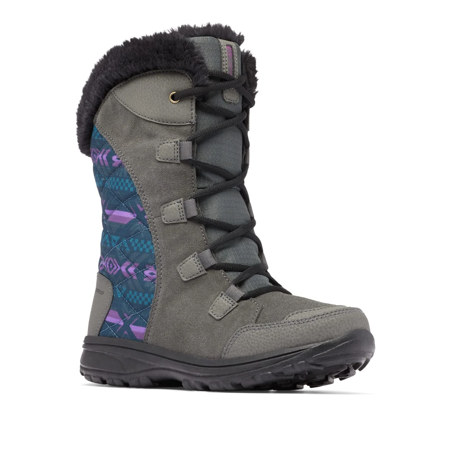 Columbia Women's Ice Maiden II Snow Boot, Grill/Dark Lavender, 5.5 Wide