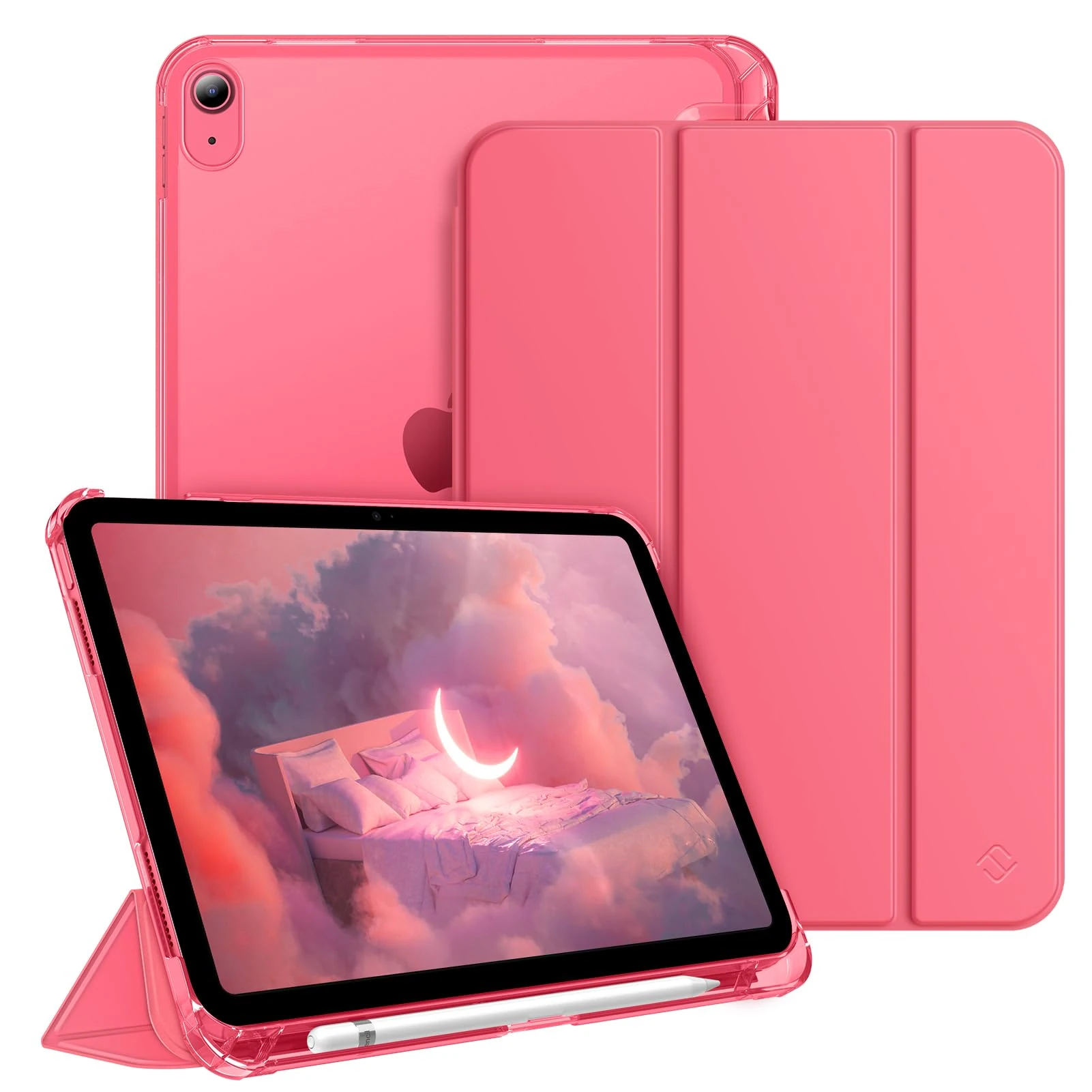 FINTIE Case for iPad (A16) 11th Generation 11 Inch (2025), iPad 10th Generation 10.9 Inch (2022) - Ultra Slim Cover with Matte Back Shell Built-in Pencil Holder, Auto Wake Sleep, Pink