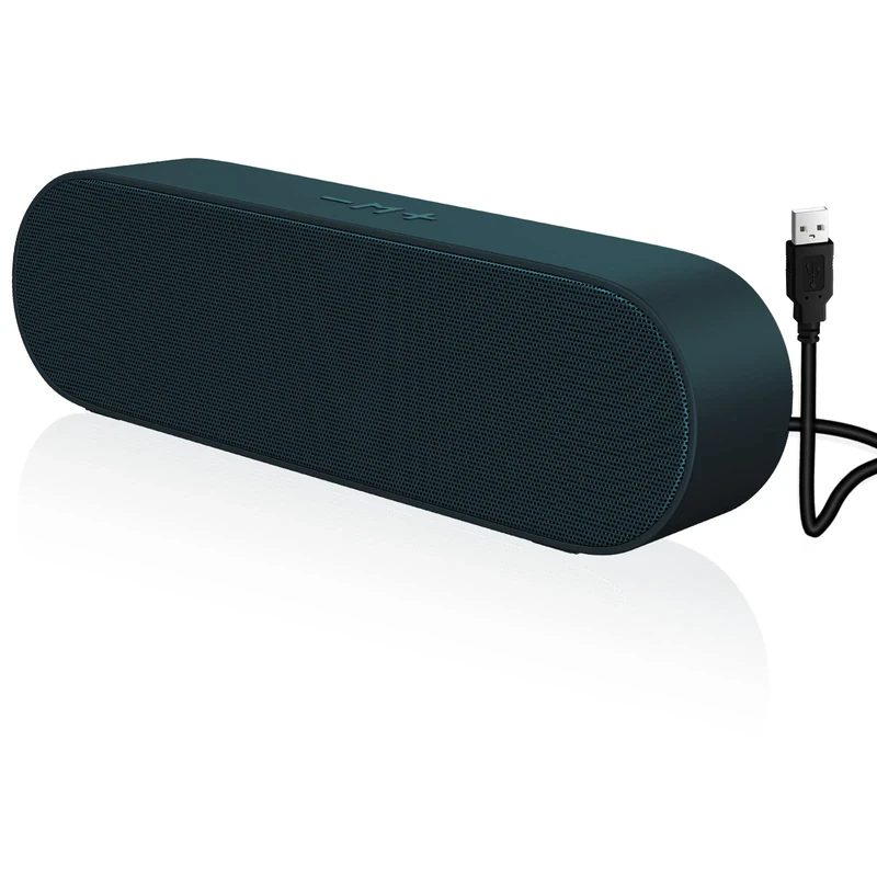 YYV USB Computer Speakers, Portable PC Speaker for Desktop, Laptop,Notebook, Wired Mini Soundbar Speakers with Loud Volume, Volume Control and Mute Button, Plug and Play