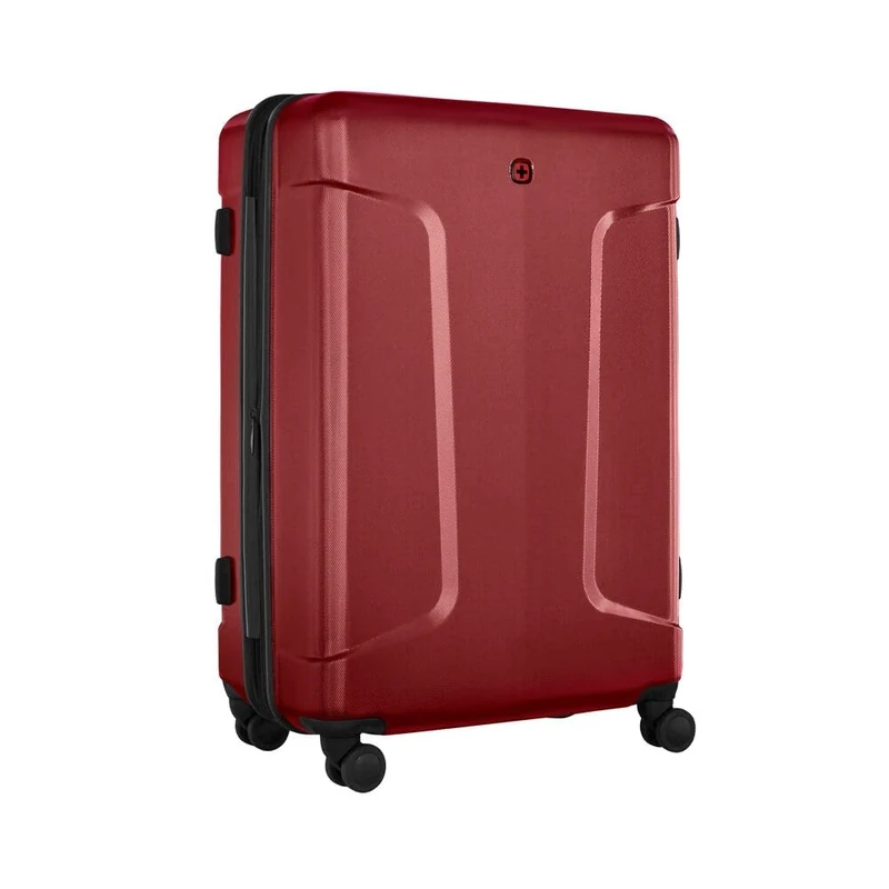 WENGER Legacy Large Hardside Case with 4 Wheels, Trolley, Large, 99 (115) l, Safety Lock, Women Men, Travel Holiday, red, 610873