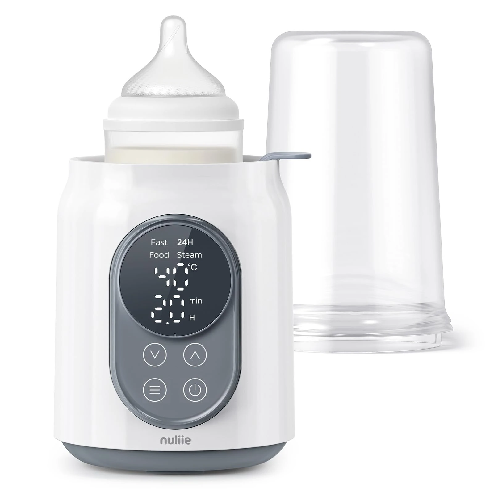Nuliie Baby Bottle Warmer 10-in-1 with Digital LCD, Timer, Smart Temperature Control and Automatic Shut-Off, Food Warmer&Defrost BPA-Free Warmer for Breastmilk or Formula