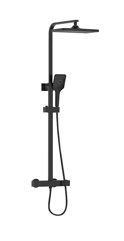 Bristan Craze Rigid Riser Bar Thermostatic Shower Mixer Black Shower