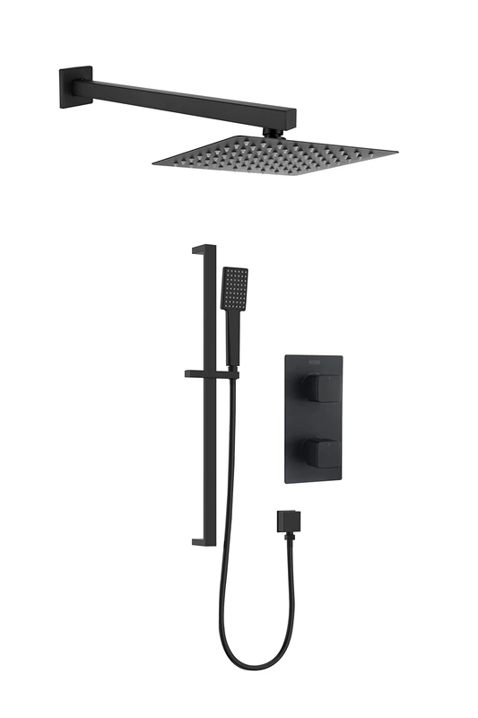 Bristan BLK SHWR PK Cobalt Recessed Concealed Dual Control Shower Pack Mixer, Black