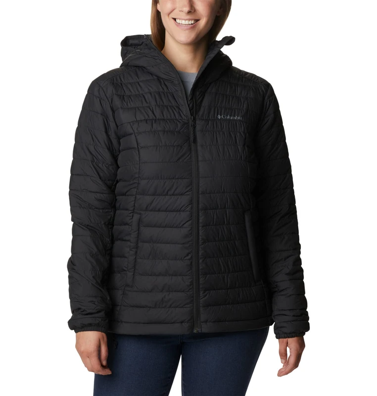 Columbia Women's Silver Falls Hooded Jacket, Hooded Puffer Jacket, Black, Size XS