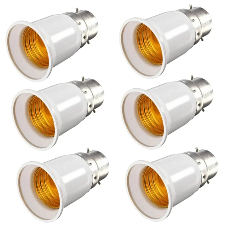 J U H U T O N G B22 to E27 Adapter 6-Pack Screw Converter for LED