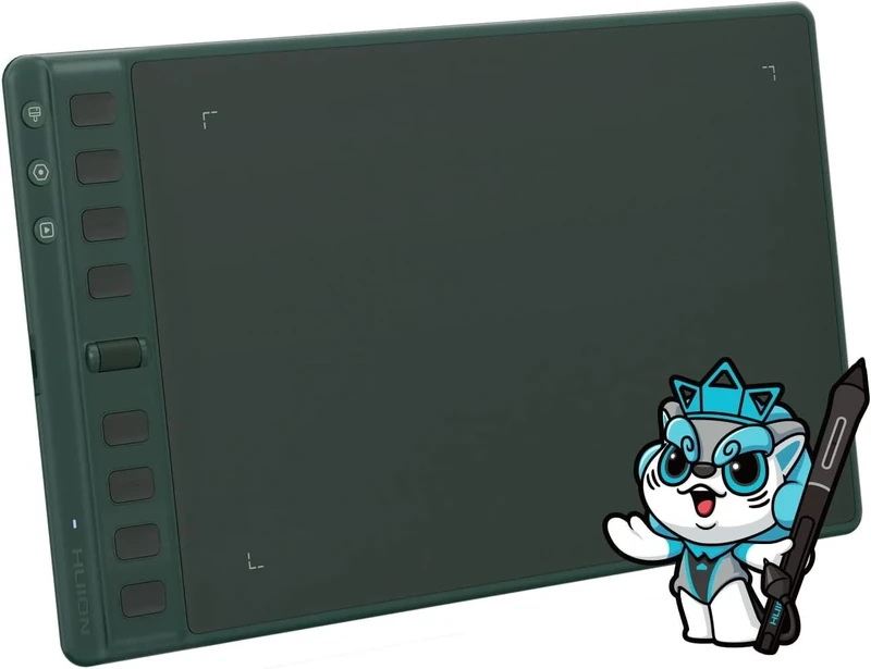 HUION Inspiroy 2 M Graphics Tablet, New Digital Pen PW110, 8 Customizable Shortcut Keys, Easy-to-Use Scroller, Ideal for drawing, studying and working from home(Green)