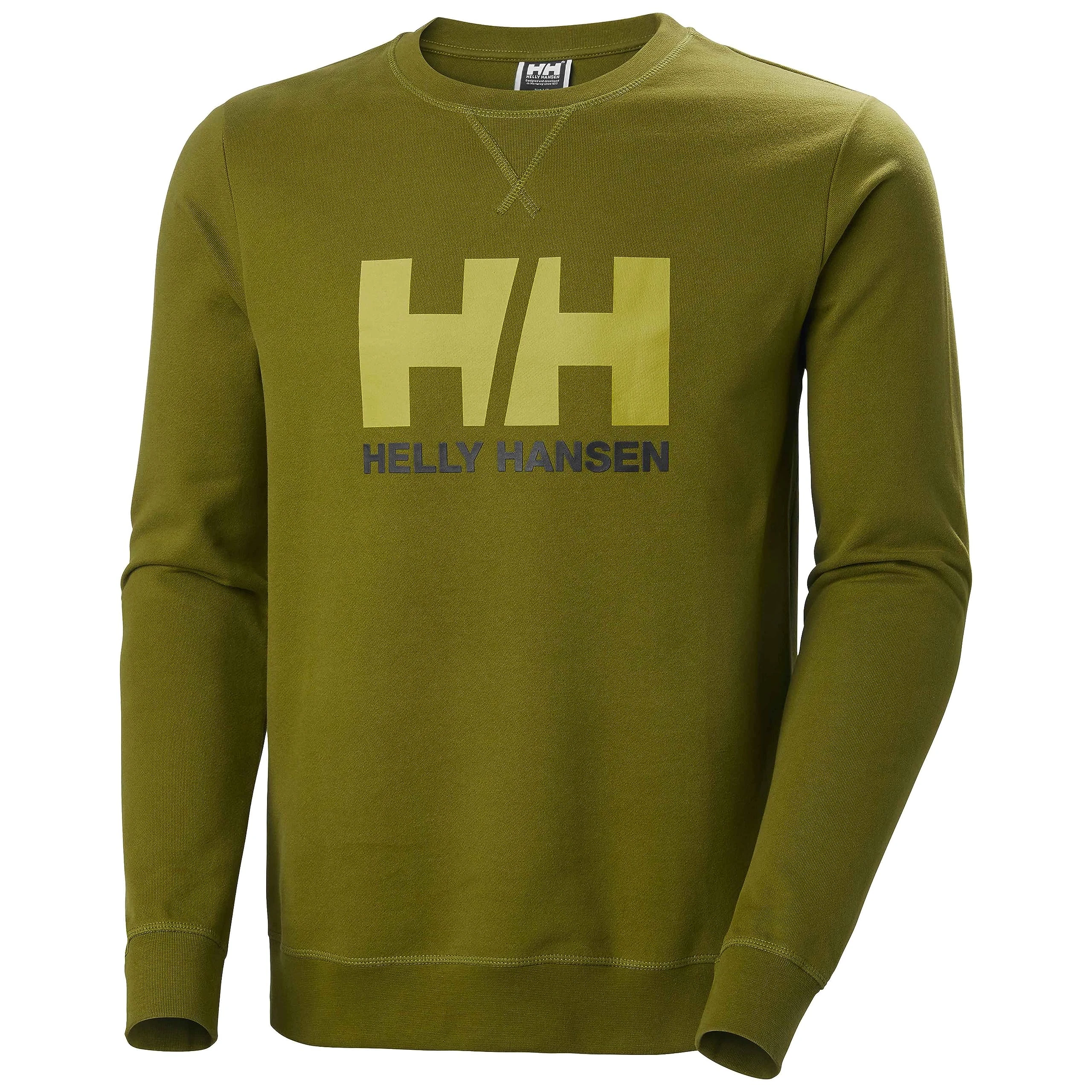 Helly-Hansen Men's Hh Logo Crew Sweater Pullover, 461 Olive Green, 4XS