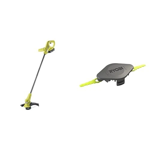 Ryobi 18 V ONE+ Cordless Grass Trimmer RY18LT23A-0 (Cutting Width 23 cm, EasyEdge & Double Serrated Blade Head (+10 Blades) for Edge Trimmers, Edges - Special High/Thick Grass