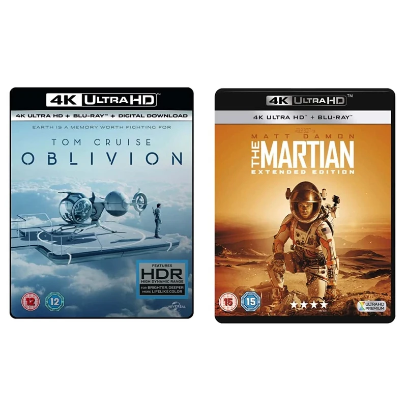OBLIVION - (4K Ultra-HD + BD + UV) [Blu-ray] [2017] & Martian, The Extended Edition 4k Ultra-HD [Blu-ray]