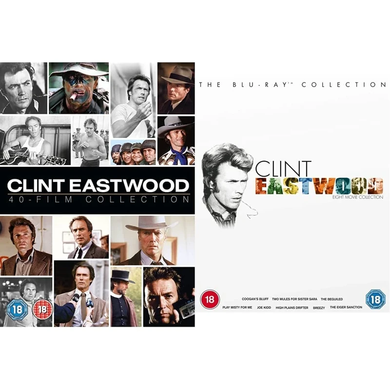 Clint Eastwood [40 Film Collection] [DVD] [2017] & Clint Eastwood - The Blu-ray Collection [Region Free]
