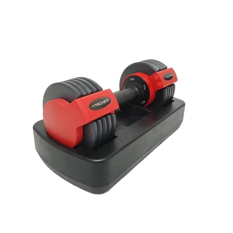 TechFit Dumbbells with Storage Case - Ergonomic Handle, Weightlifting, Bodybuilding, Gym Exercises with Safety Lock Adjustable Dumbbells (1x5.5kg)