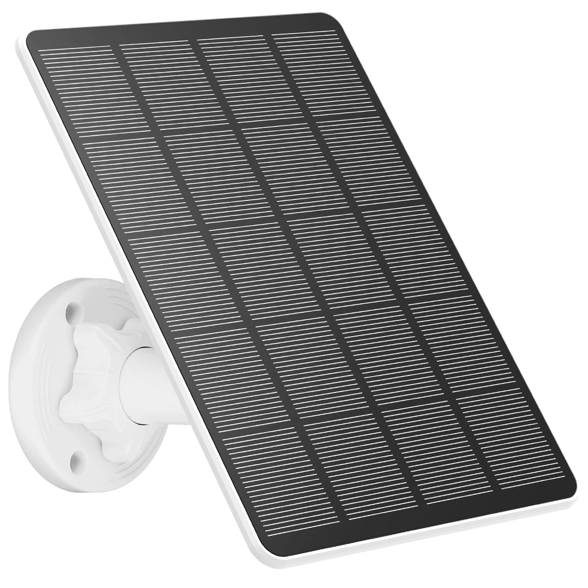 5W Solar Panel for Security Camera Solar Panel Charger IP65 Waterproof Solar Charger with 360°Adjustable Mounting 9.1ft Micro USB Port Charging Cable USB-C Port Connector for Security Camera(Black)