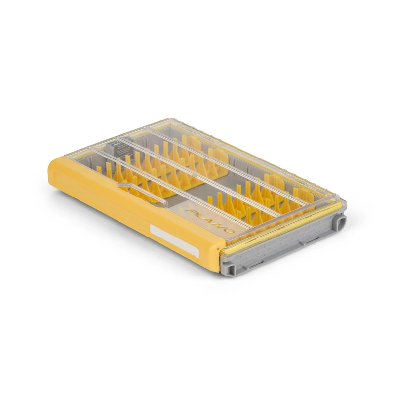 Plano Edge 3600 Jig & Bladed Jig Utility Box, Gray and Yellow, Holds Up to 70 Individual Jig Baits, Rust-Resistant and Waterproof Bait Storage Organizer